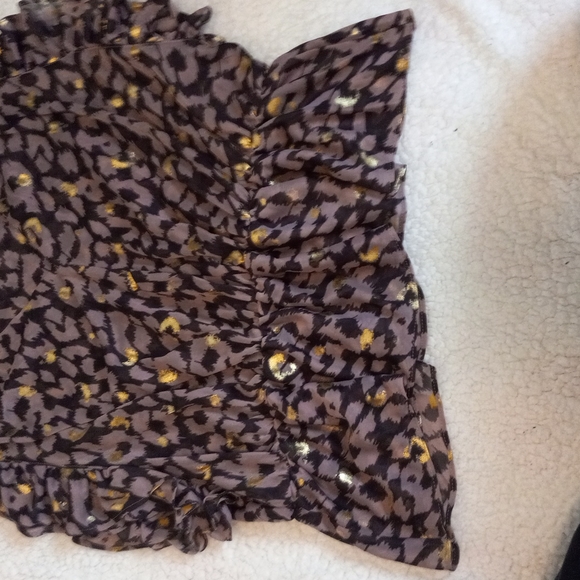 NWOT Express Metallic Leopard Print Peplum Top, Size Medium - Picture 5 of 6